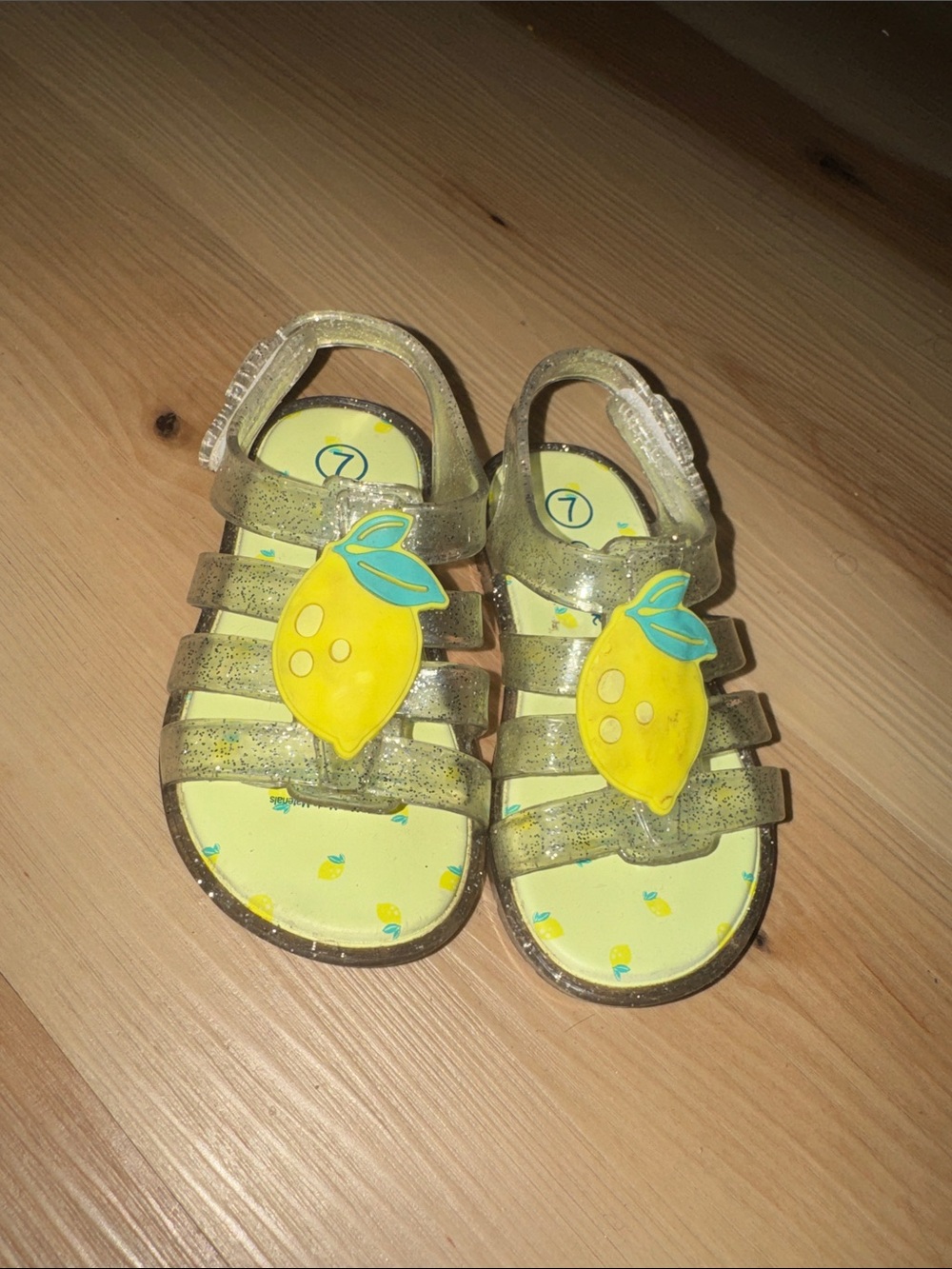 Cat & Jack Kids Yellow Lemon Jelly Sandals - Size 7